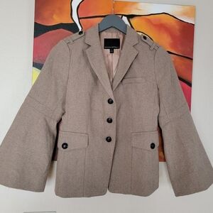 Banana Republic Women's Size 2 Wool Blend Blazer Sparkle Metallic Gold Flecks